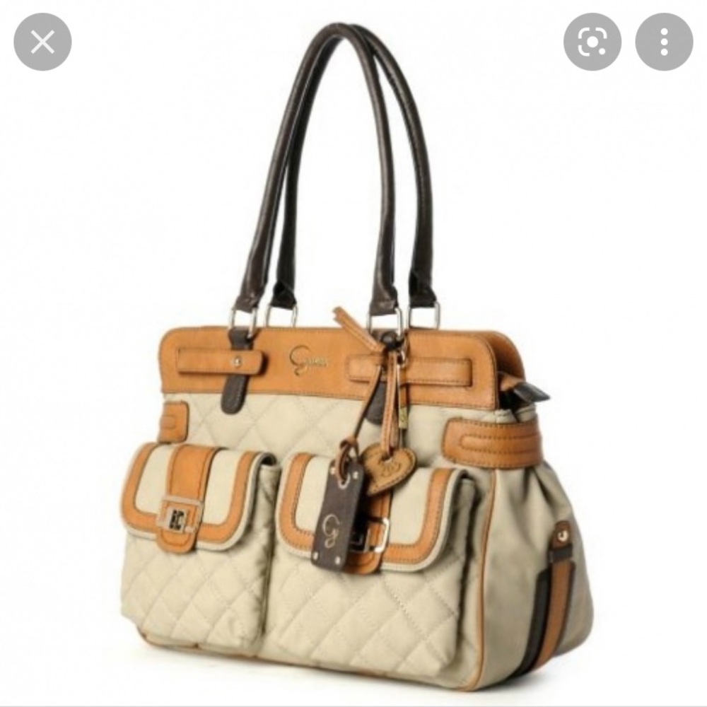 GUESS GROOVY EAST WEST XLARGE SATCHEL HANDBAG